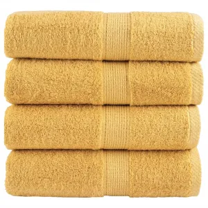 Premium Washcloths 4pcs Gold 30x30cm 600gsm 100% Cotton