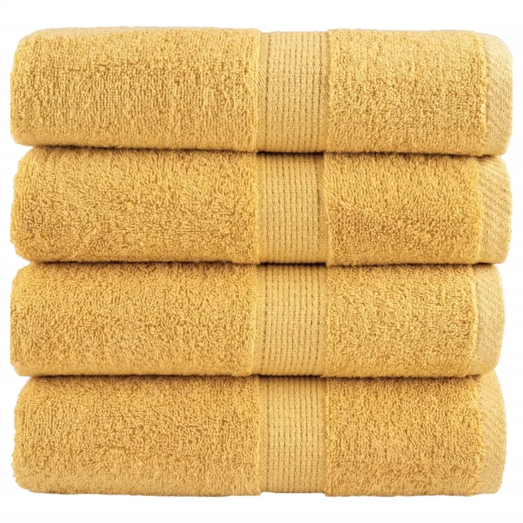 Premium Washcloths 4pcs Gold 30x30cm 600gsm 100% Cotton