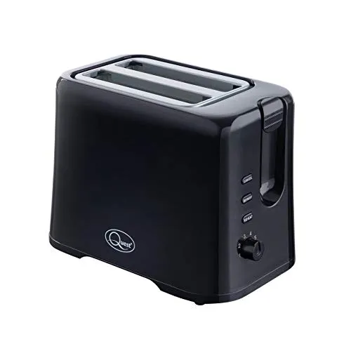 Quest 34289 2 Slice Toaster / Variable Browning Control / Reheat and Defrost / Crumb Tray and Cord Storage / Black / 870W