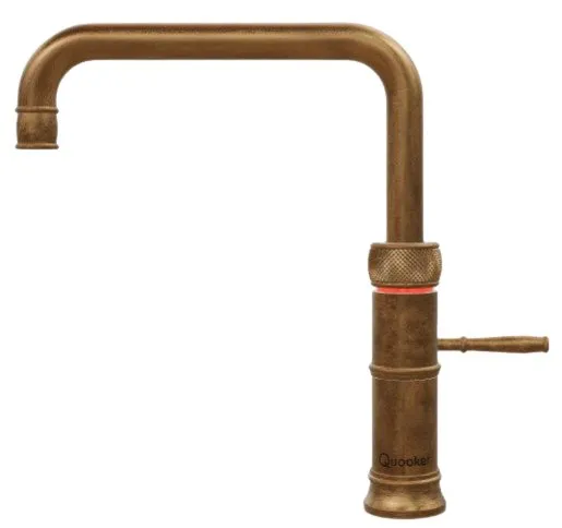 Quooker Classic Fusion Square PRO3 Patinated Brass 3 in 1 Boiling Water Tap with 3 Liters Tank