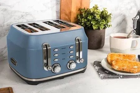 Rangemaster Classic 4 Slice Toaster Stone Blue