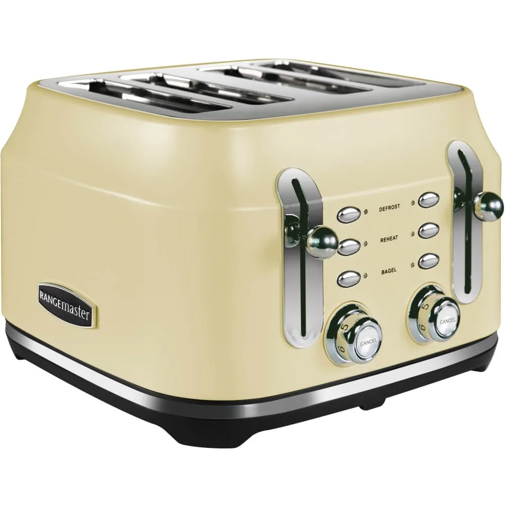 Rangemaster RMCL4S201CM Classic 4 Slice Toaster, Matte Cream