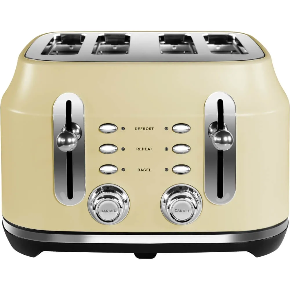 Rangemaster RMCL4S201CM Classic 4 Slice Toaster, Matte Cream