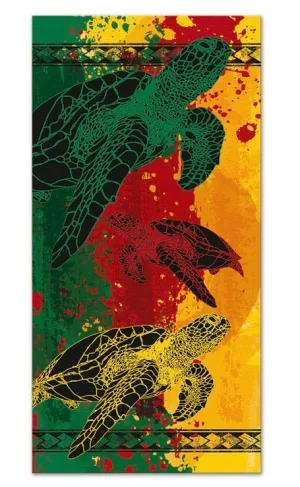 Rasta Honu Beach Towel