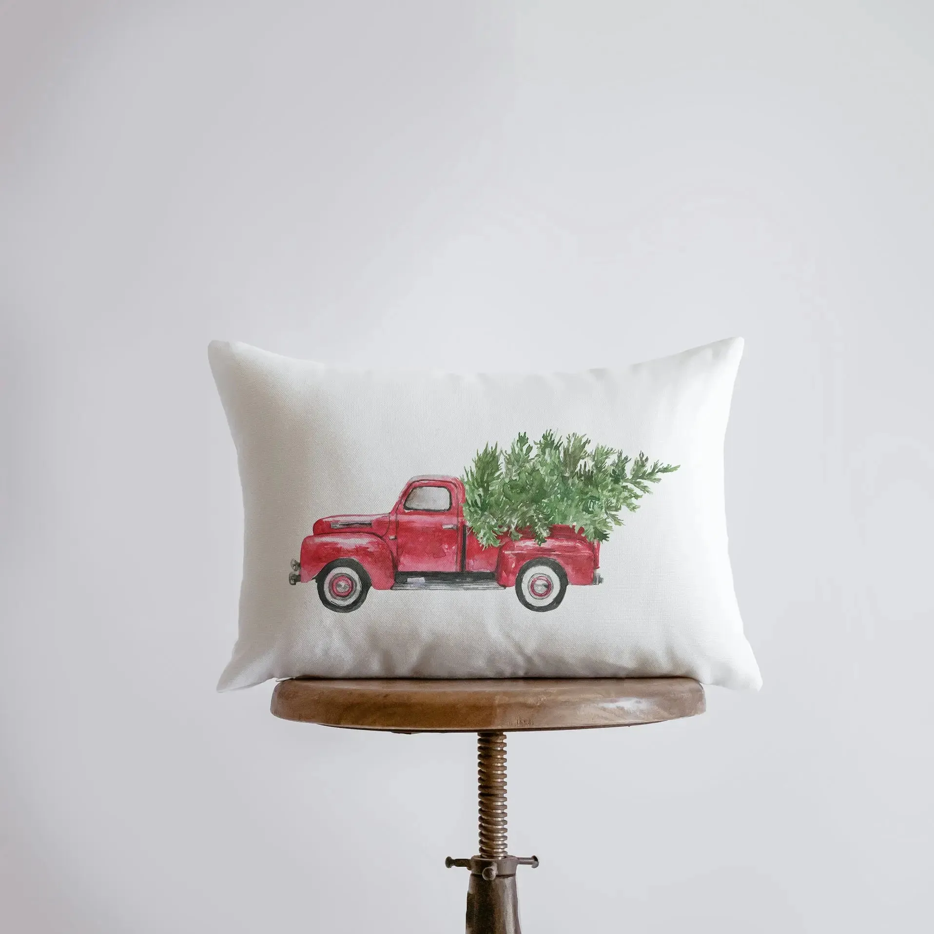 Red Christmas Truck | Christmas | 12x18 | Red Truck | Christmas Decor | Throw Pillow | Home | Christmas tree | Christmas Gifts