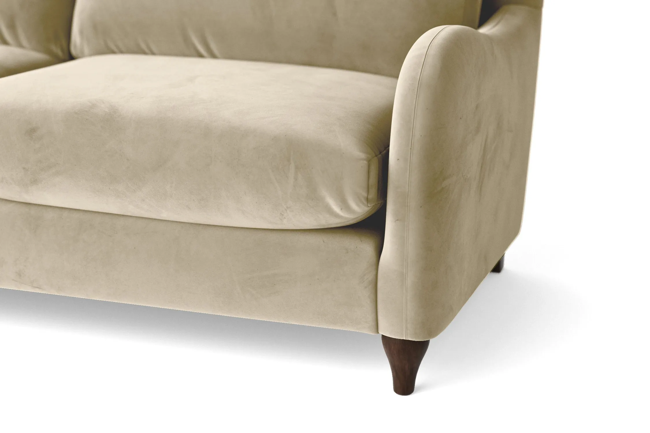 Sallisaw 4 Seater Sofa Cream Velvet