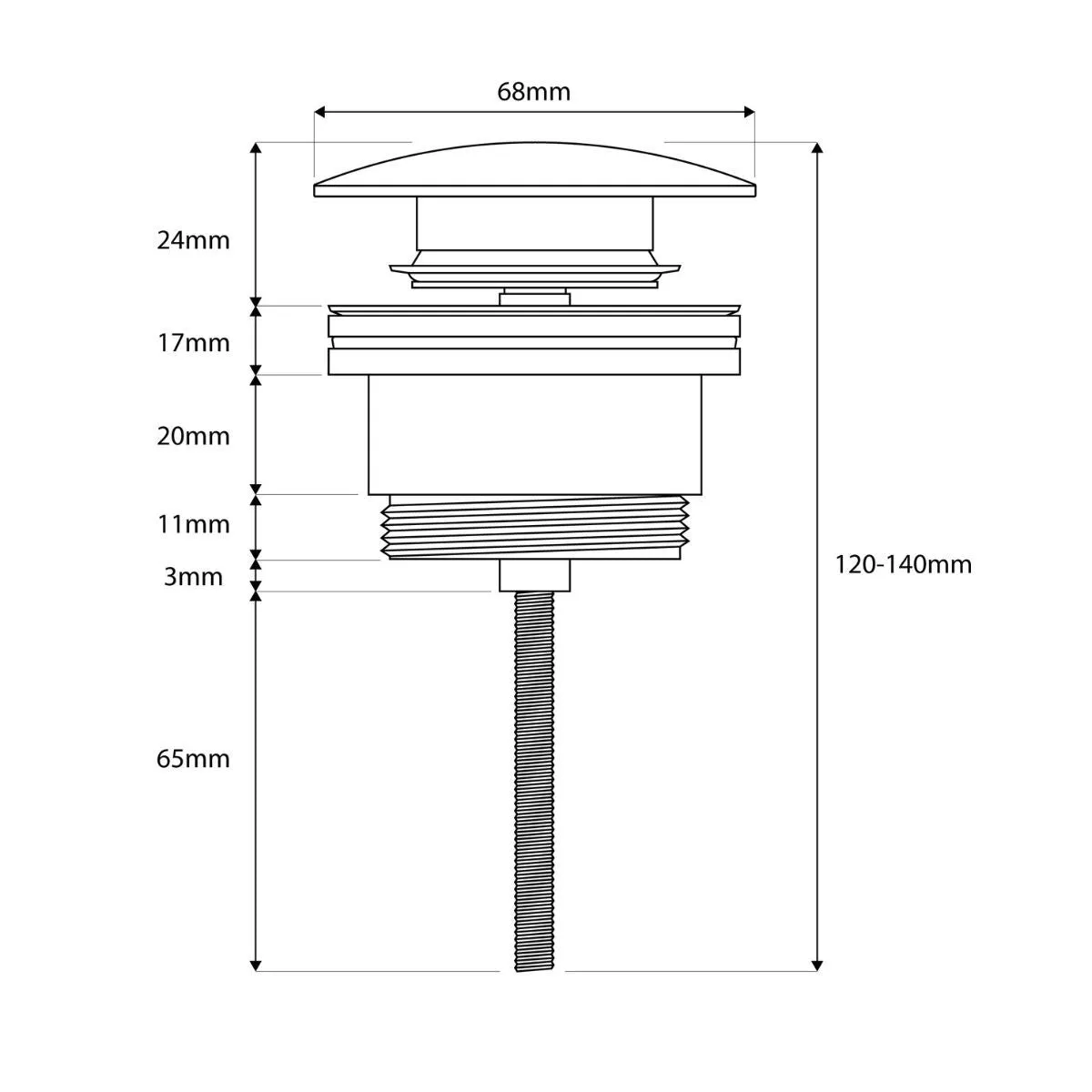 Scudo Universal Basin Waste in Brushed Bronze