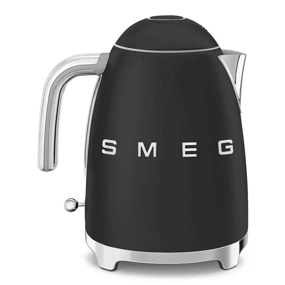 SMEG KLF03BLMUK 1.7 Litre 50's Style Kettle, 22.6cm Wide - Matte Black