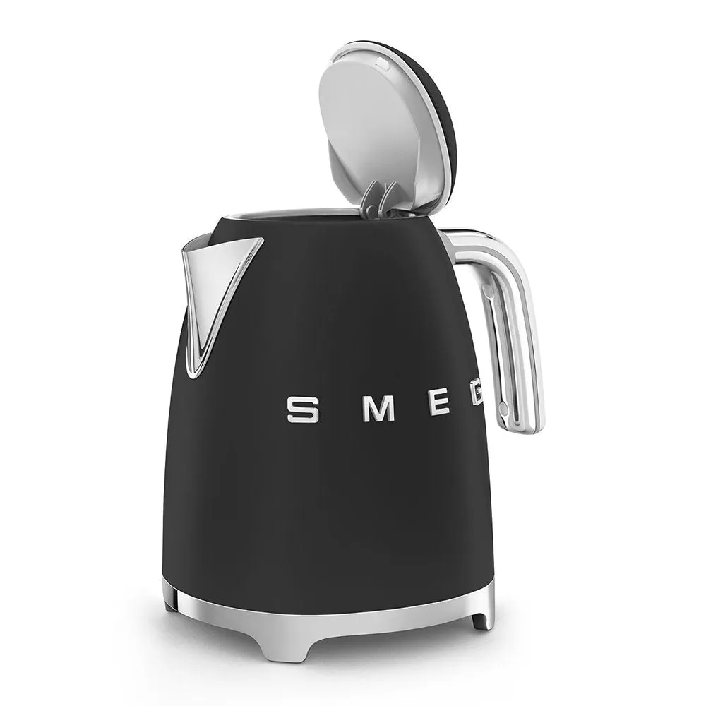 SMEG KLF03BLMUK 1.7 Litre 50's Style Kettle, 22.6cm Wide - Matte Black