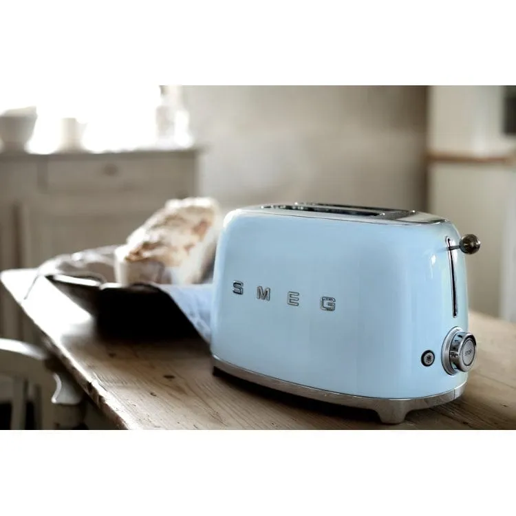 SMEG TSF01PBUK Retro Style 2-Slice Toaster - Pastel Blue