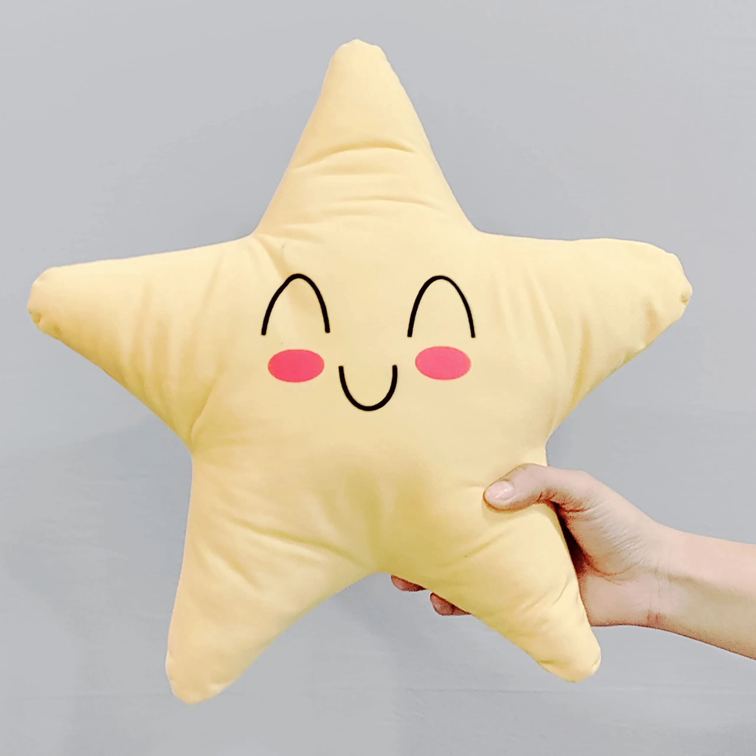 STITCHNEST Star Shaped Printed Decorative Velvet Soft Pillow