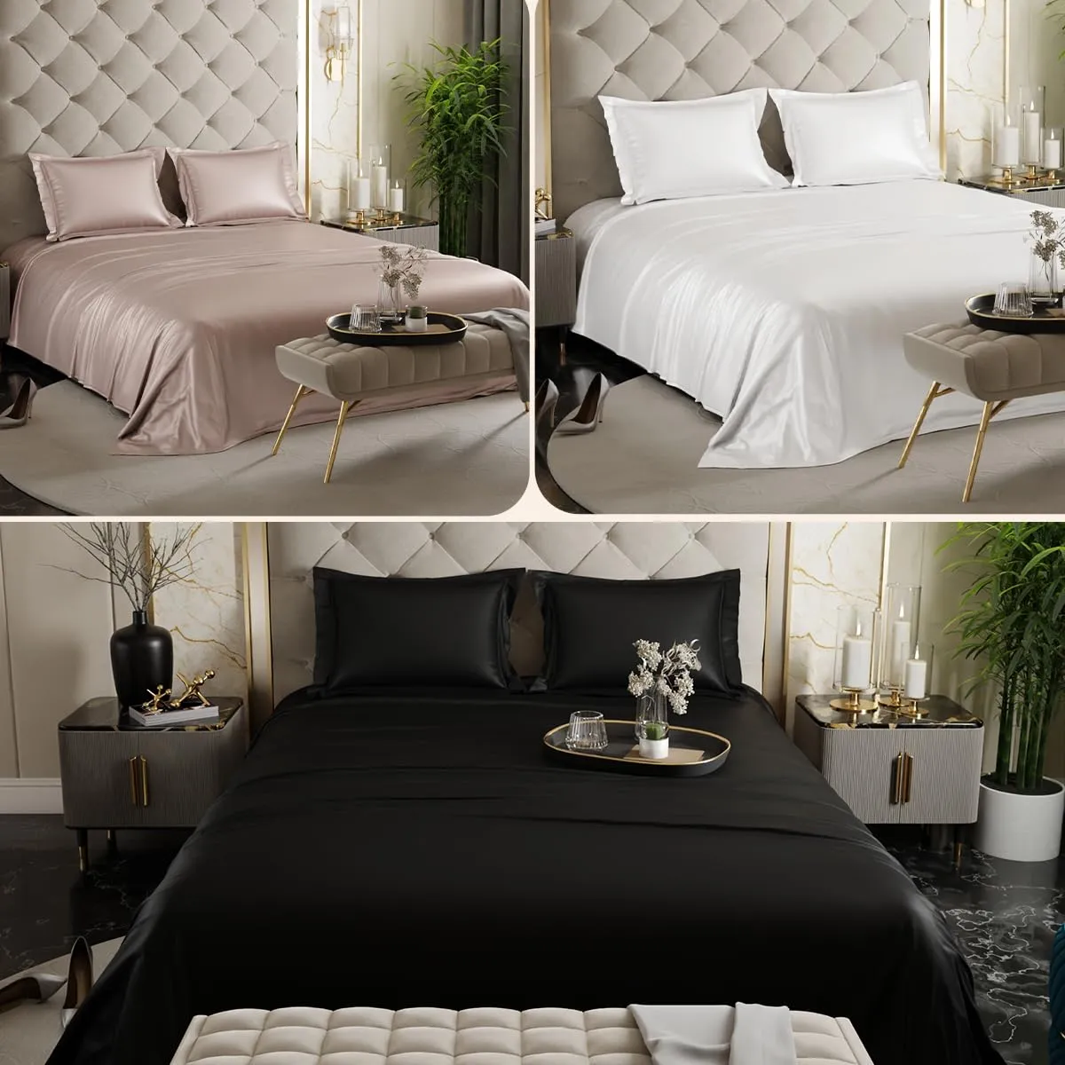 Stoa Paris Premium Bedsheet Set Combo, Free for Home, Luxury Gift Bedding Set for Festive Season, Date Night Collection, Set of 3 Bedsheets, Pillow Covers for Couples, Festive Gifting