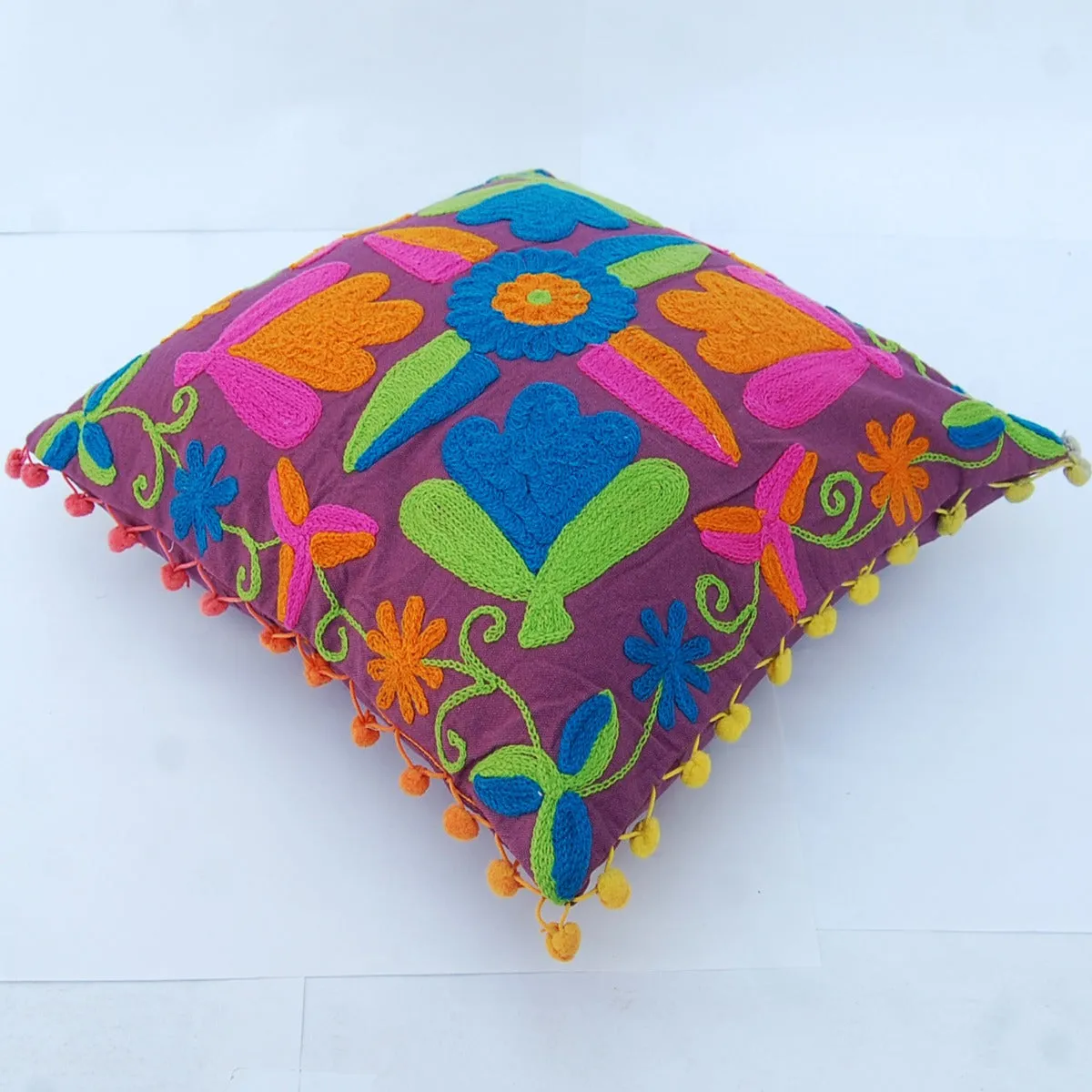 Suzani Cushion Cover Embroidery Pillows Boho Shams Decor