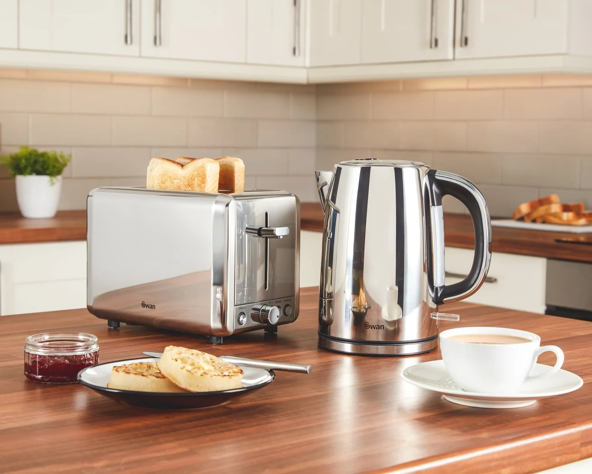 Swan 2 Slice Polished Stainless Steel Toaster