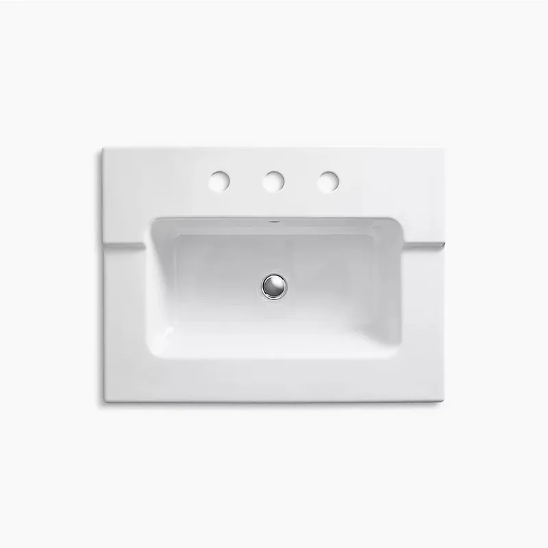 Tresham 19.06" x 25.44" x 7.88" Vitreous China Console Bathroom Sink in White