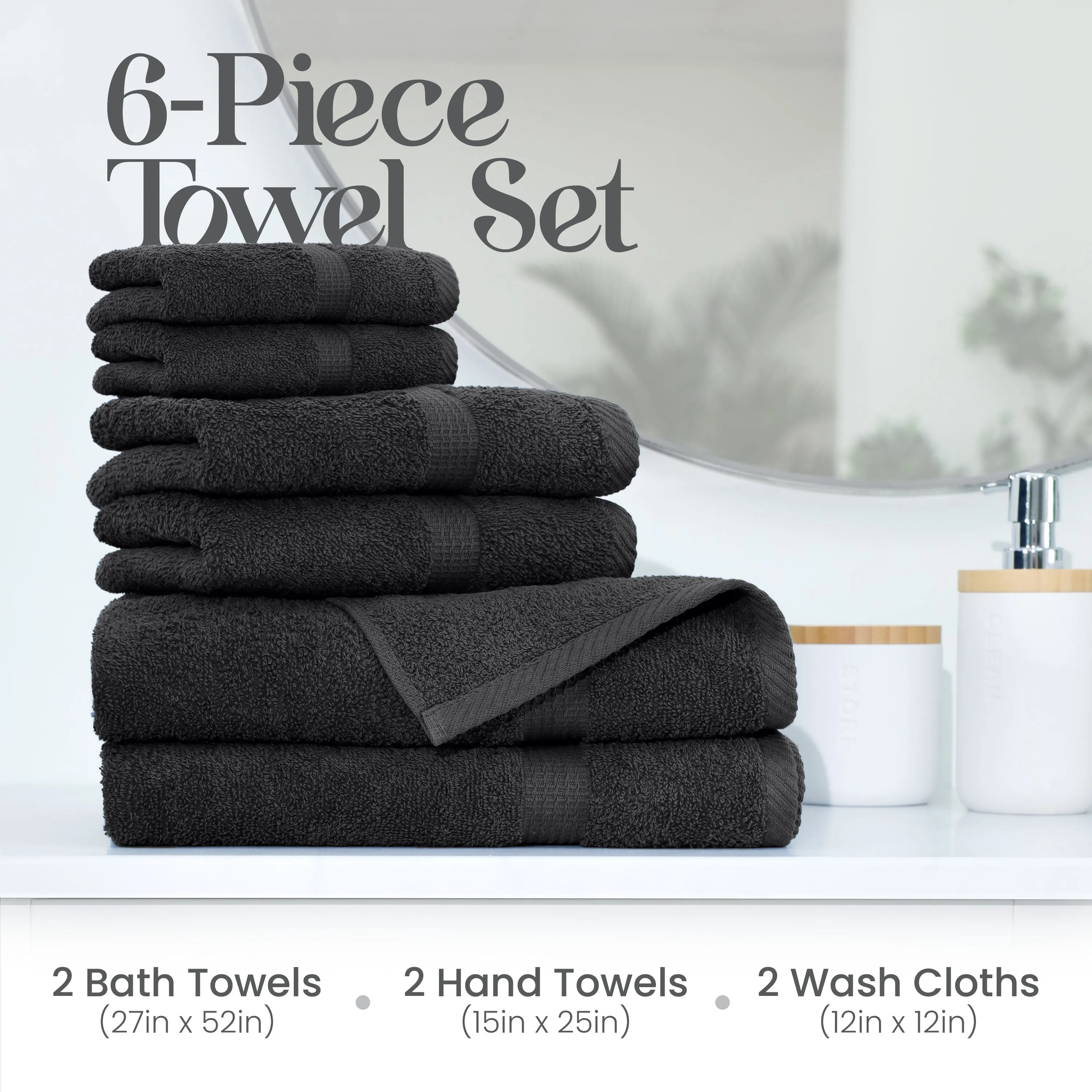 Utica Essentials 6 Piece Bath Towel Set