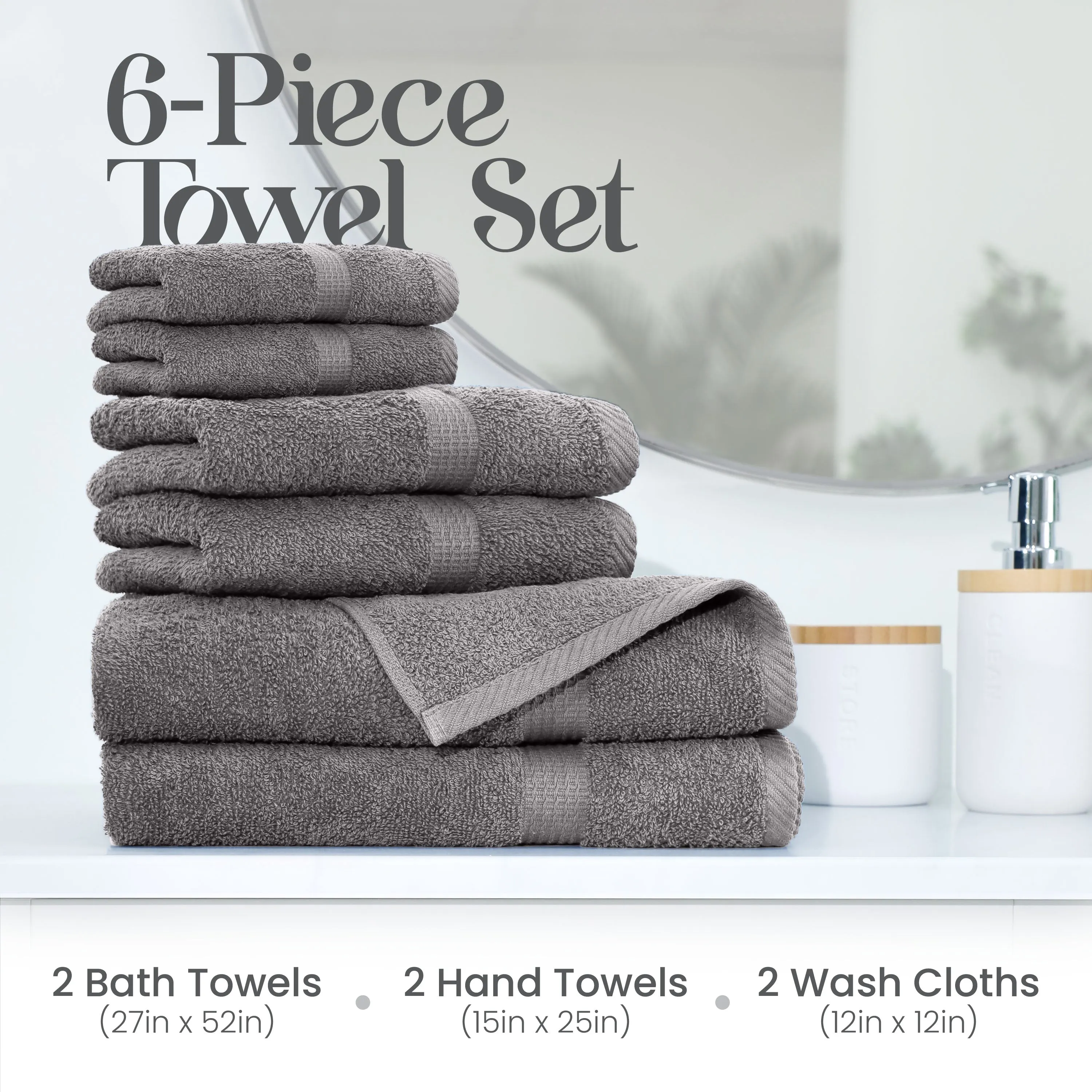 Utica Essentials 6 Piece Bath Towel Set