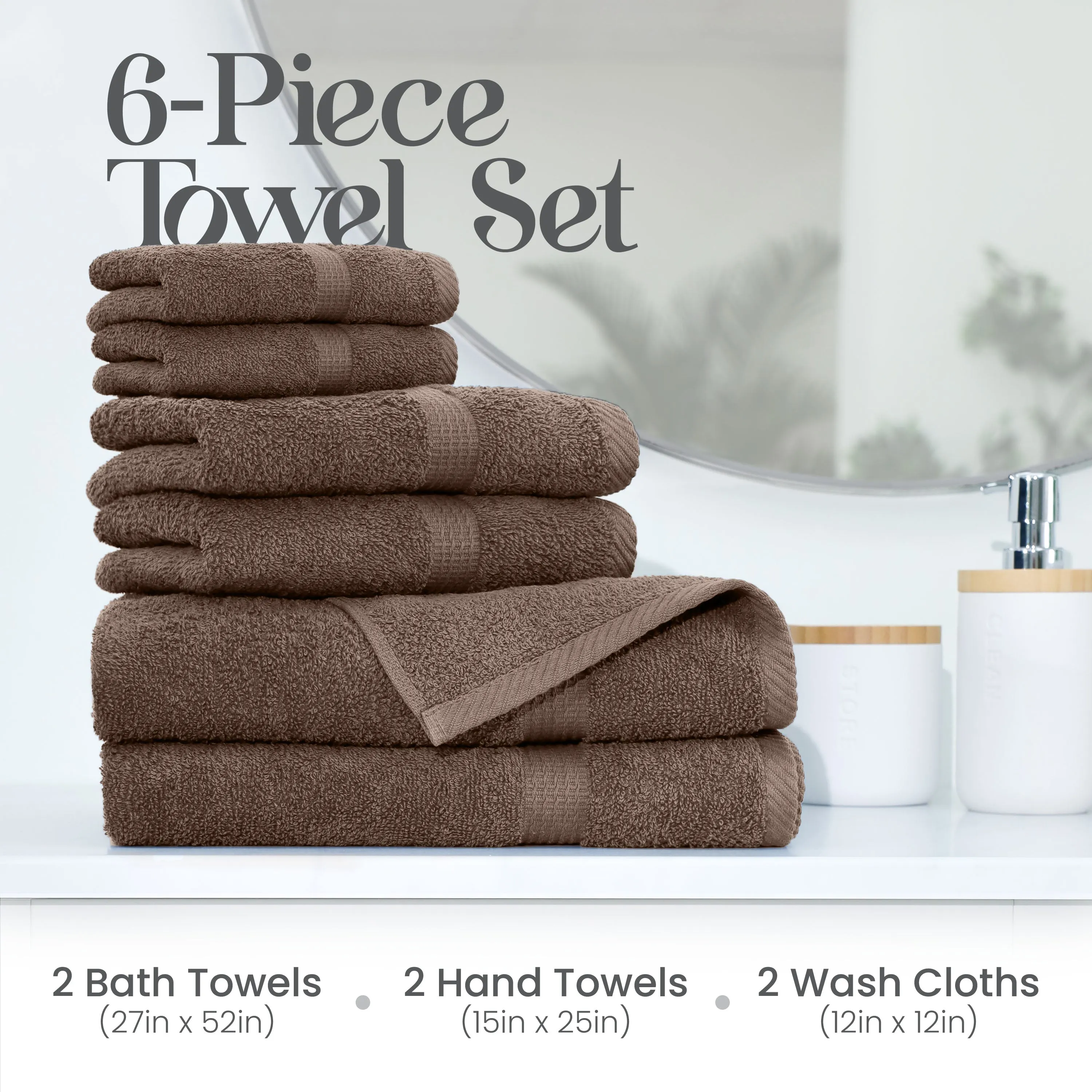 Utica Essentials 6 Piece Bath Towel Set