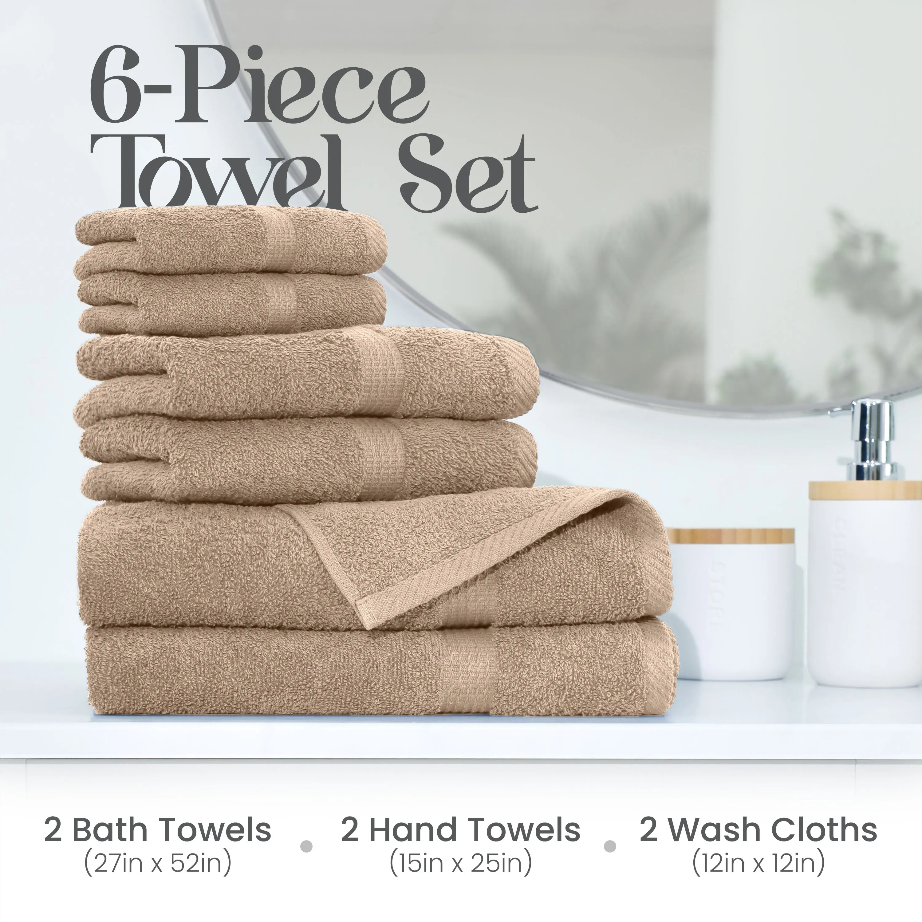 Utica Essentials 6 Piece Bath Towel Set