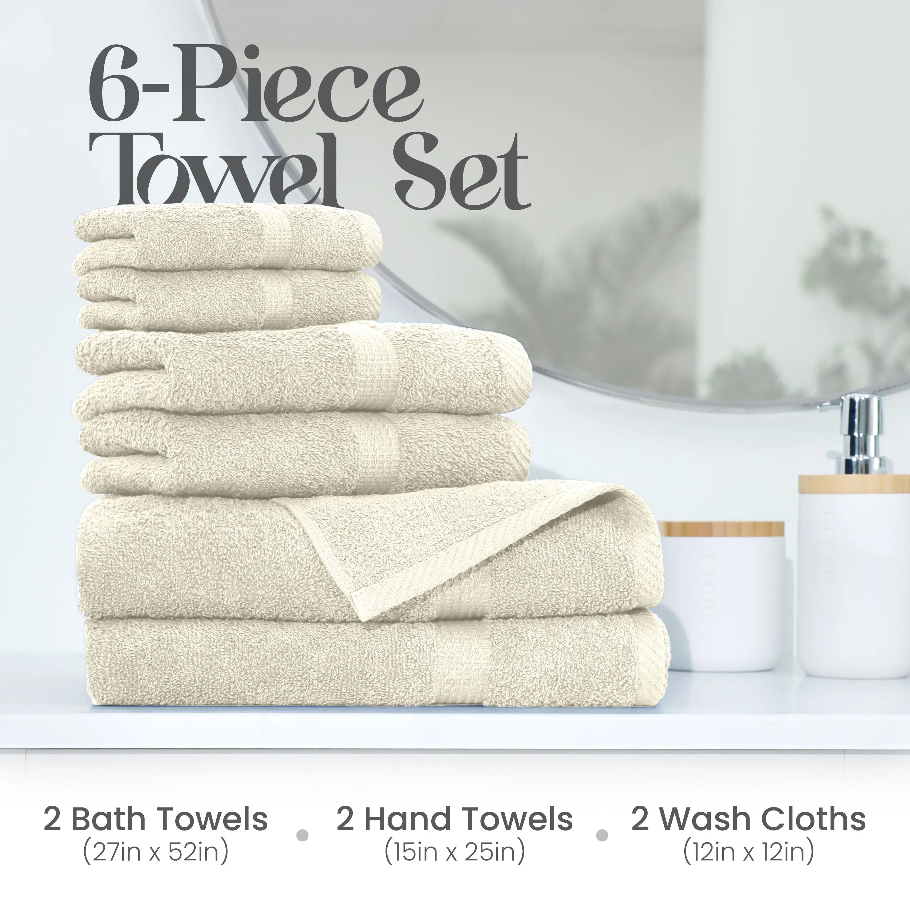 Utica Essentials 6 Piece Bath Towel Set