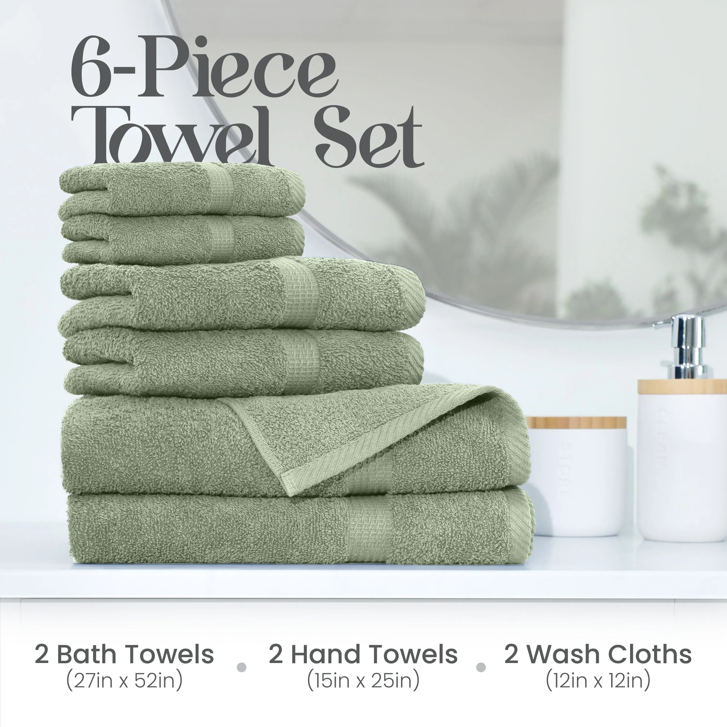 Utica Essentials 6 Piece Bath Towel Set