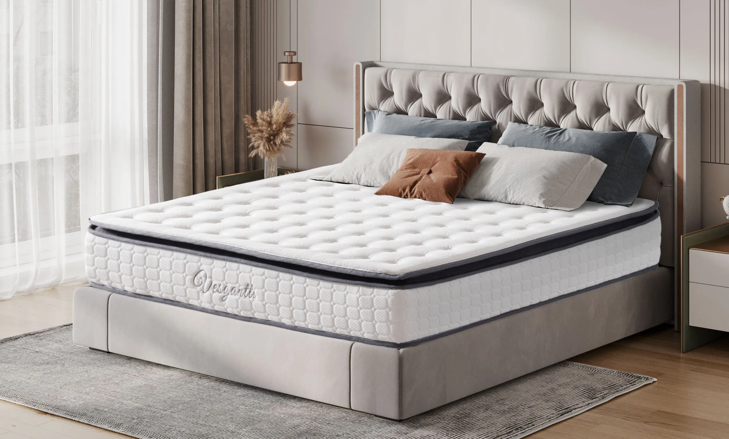 Vesgantti Nova Future Hybrid Mattress 10.6 Inch Pillow Top Mattress