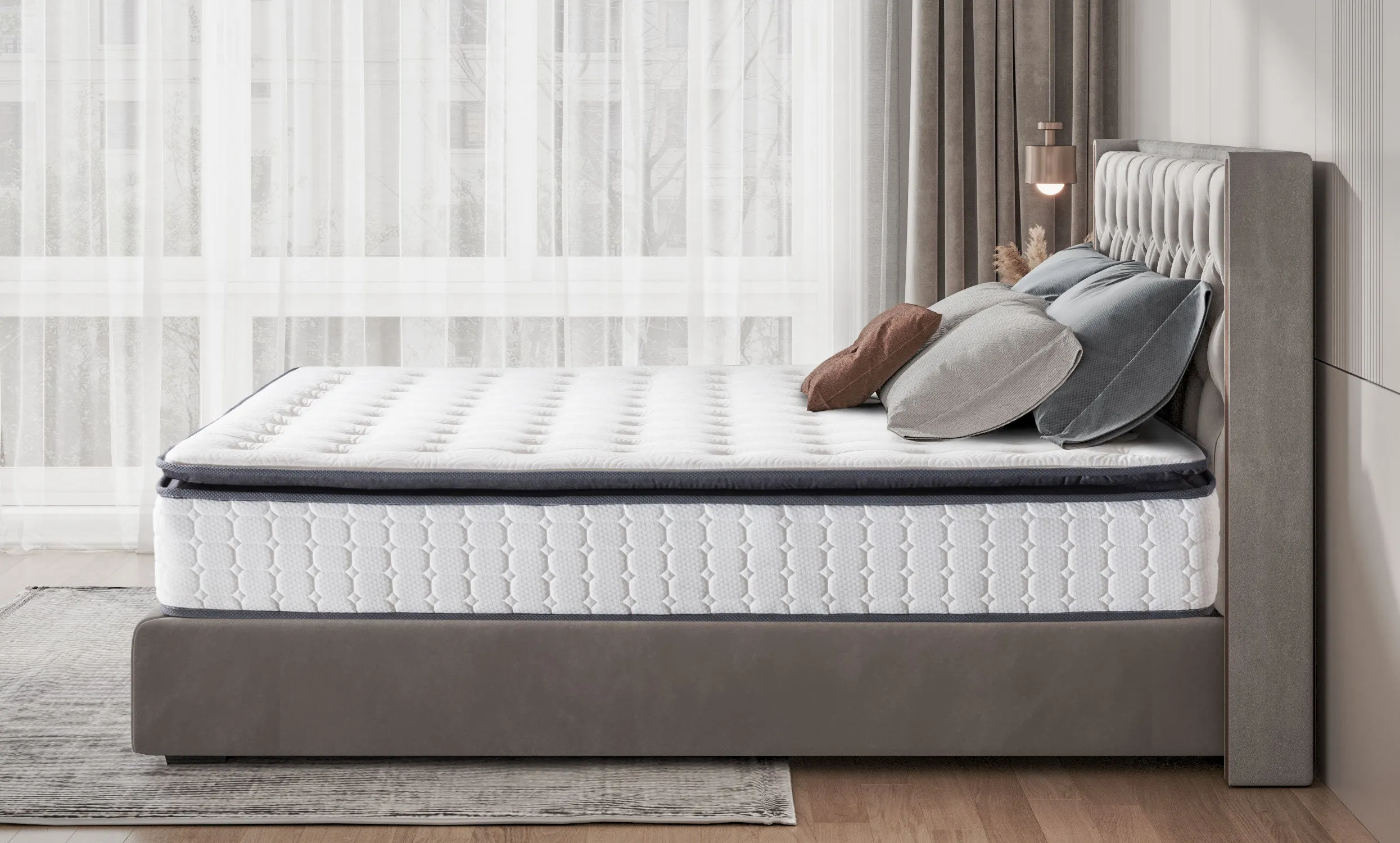 Vesgantti Nova Future Hybrid Mattress 10.6 Inch Pillow Top Mattress