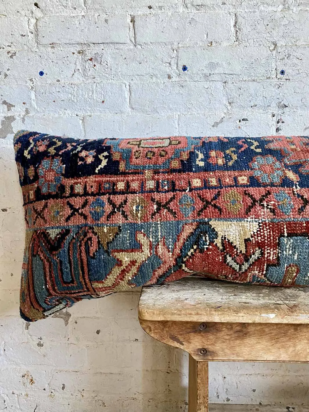 Vintage Rug Lumbar Pillow No. 64