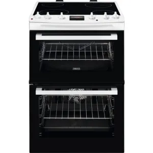 Zanussi ZCV66078WA 60cm Electric Double Oven with Ceramic Hob  White