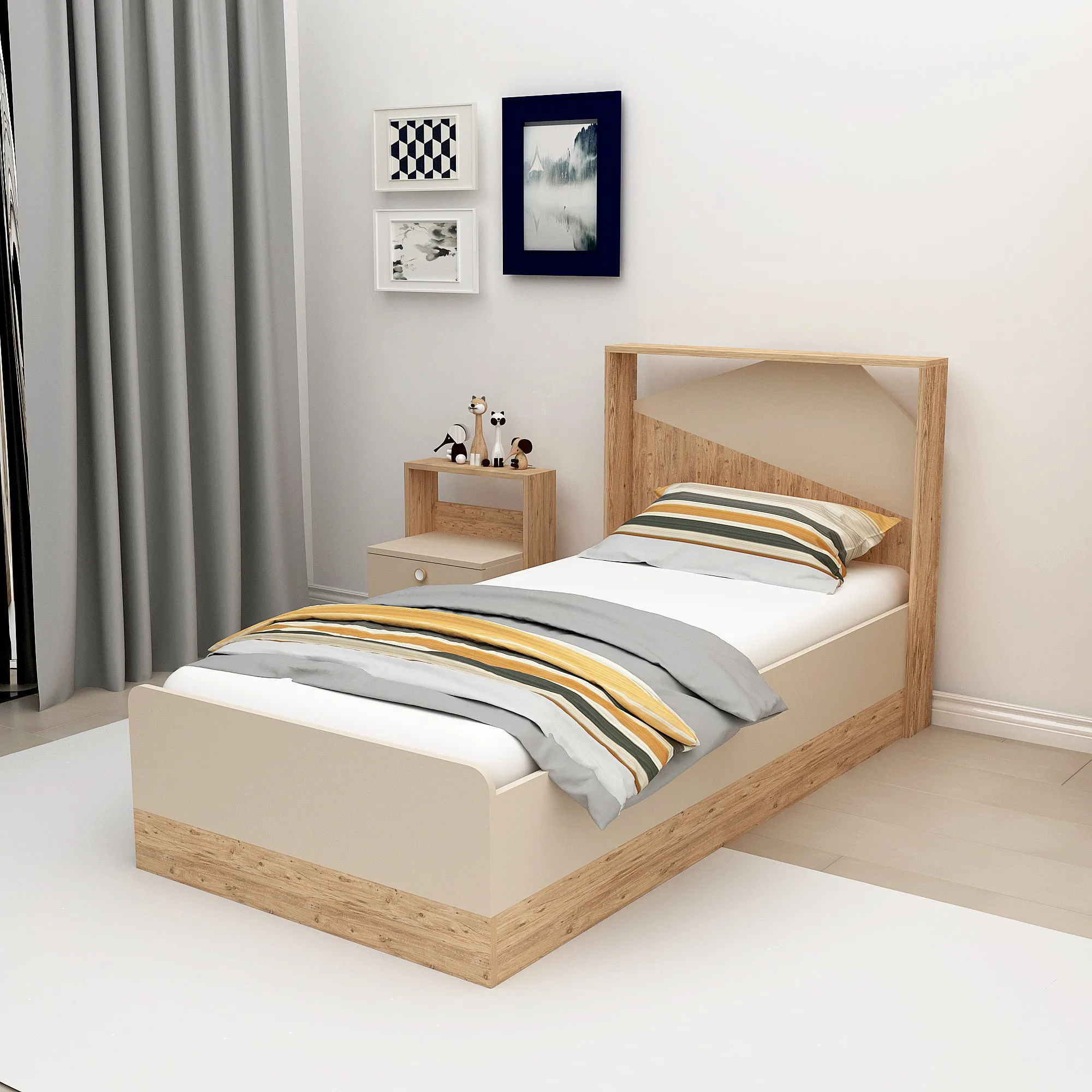 Zeno Bedstead Bed Frame with Headboard